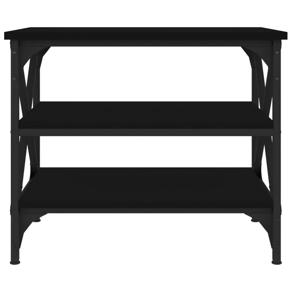 Side Table Storage 55x38x45cm Black Industrial Style