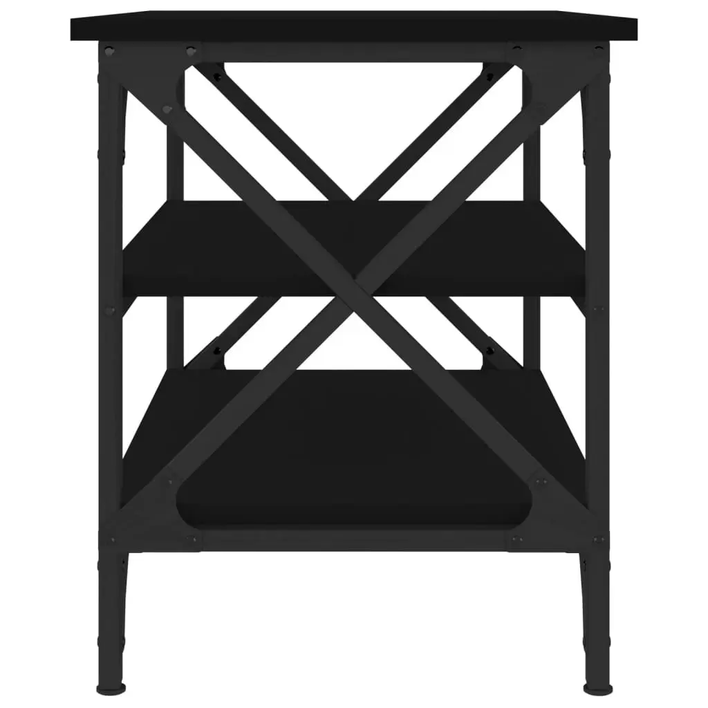 Side Table Storage 55x38x45cm Black Industrial Style