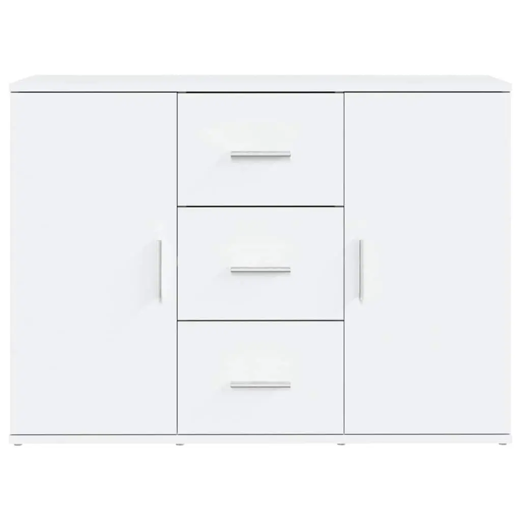 Sideboard Storage Cabinet White Engineered Wood 91x29.5x65cm 2 Doors 3 Drawers