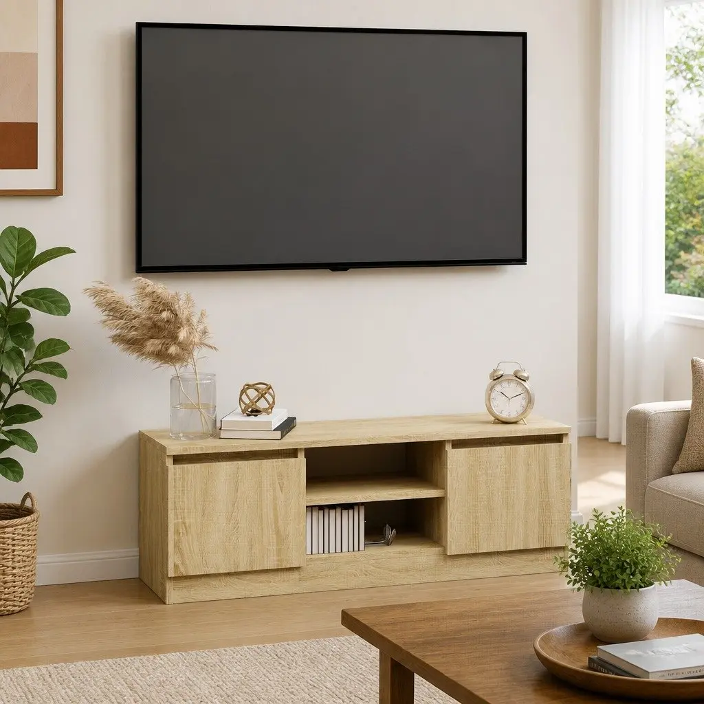Brown TV Cabinet with Ample Storage Space