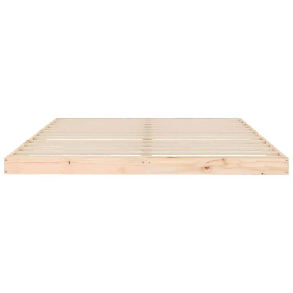 Pine Wood Bed Frame Brown 150x200 cm Slatted Base Sturdy Bedroom Furniture