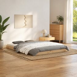 Solid Wood Pine Bed Frame 135x190 cm for Comfort and Style