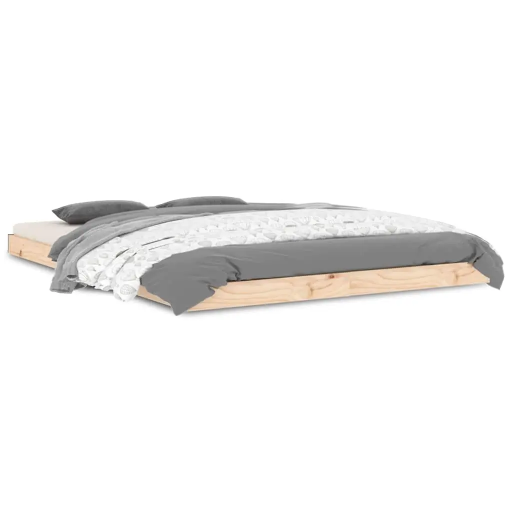 Solid Wood Pine Bed Frame 135x190 cm for Comfort and Style