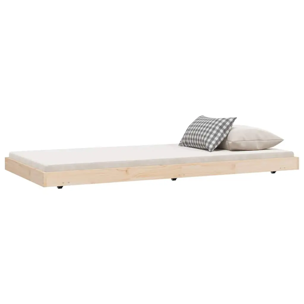Pine Wood Bed Frame Brown Slatted Base 90x190 cm Bedroom Furniture