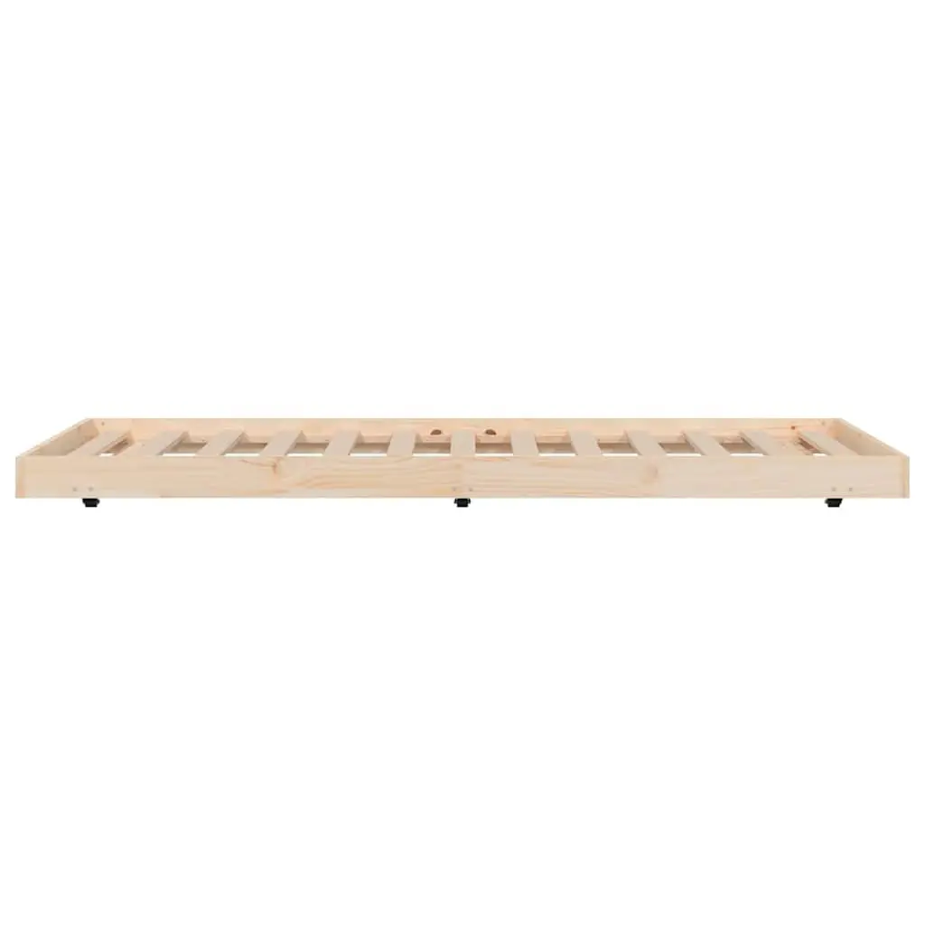Pine Wood Bed Frame Brown Slatted Base 90x190 cm Bedroom Furniture