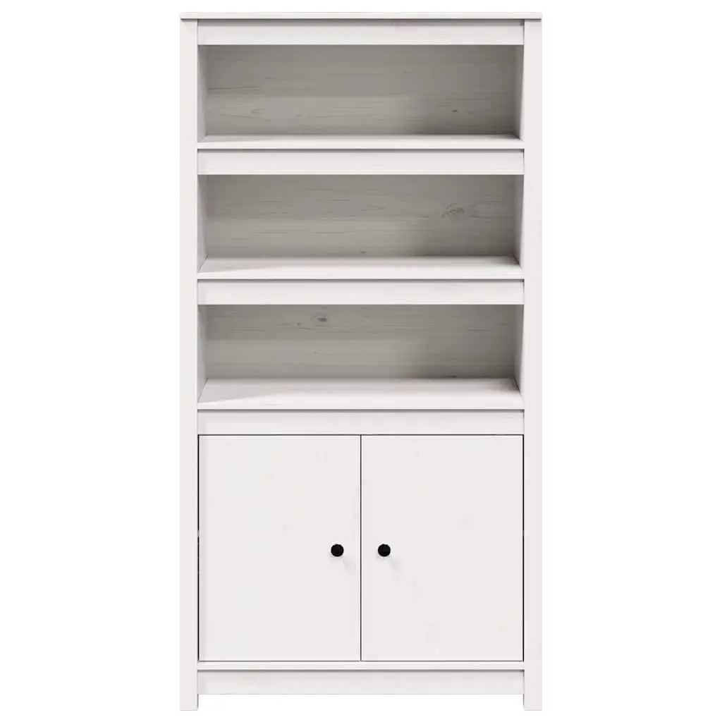 White Highboard Solid Pine Wood Cabinet