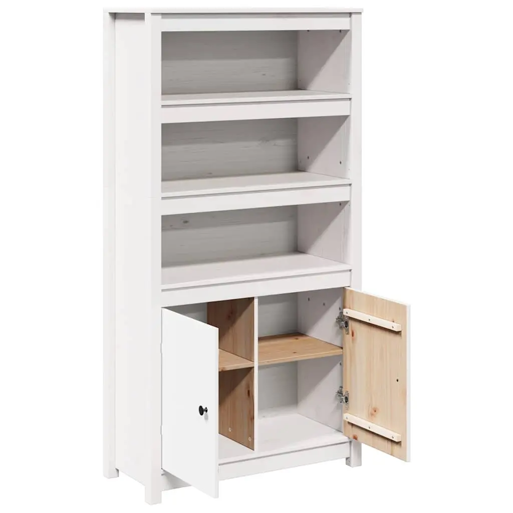 White Highboard Solid Pine Wood Cabinet