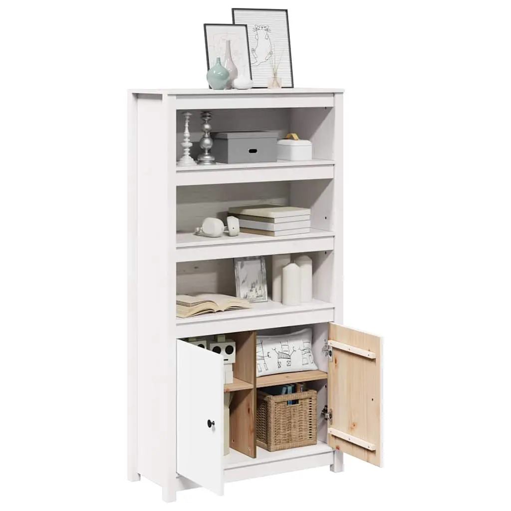 White Highboard Solid Pine Wood Cabinet