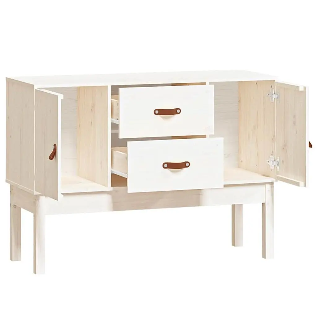 White Sideboard Made from Solid Pine Wood