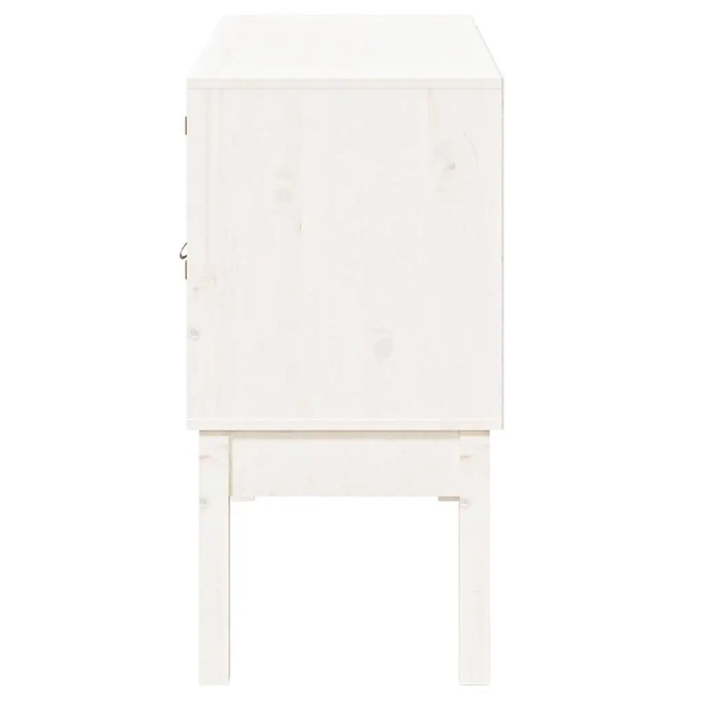 White Sideboard Made from Solid Pine Wood