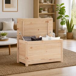 Storage Box Solid Wood Pine Brown 80x40x45.5 cm Bedroom Living Room Organiser
