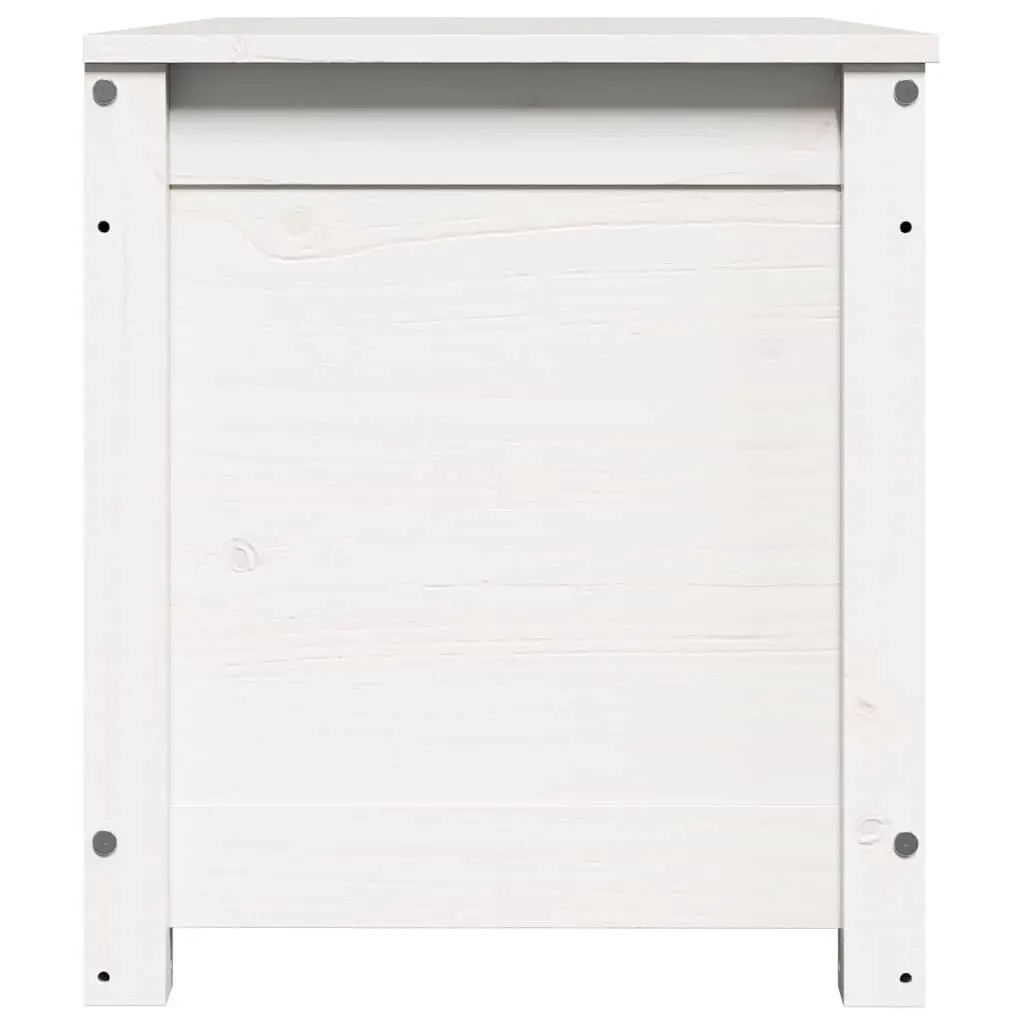 Storage Box Organiser 80x40x45.5cm White Solid Pine Wood Chest