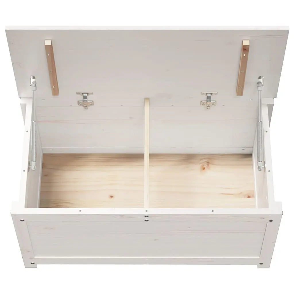 Storage Box Organiser 80x40x45.5cm White Solid Pine Wood Chest