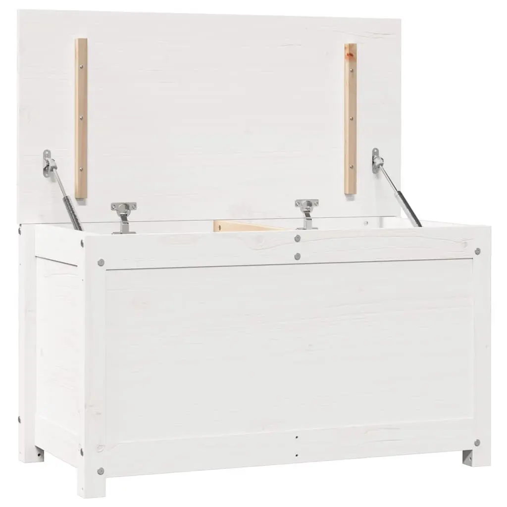 Storage Box Organiser 80x40x45.5cm White Solid Pine Wood Chest