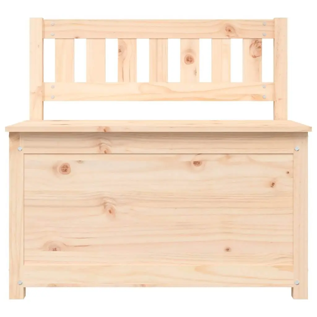 Wooden Storage Bench Backrest 80 x 41 x 77 cm Brown Solid Pine Wood