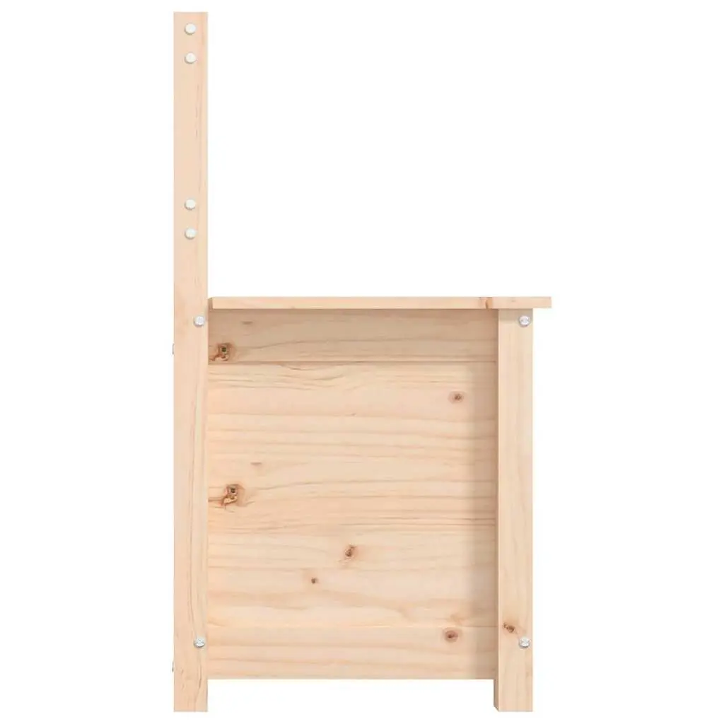 Wooden Storage Bench Backrest 80 x 41 x 77 cm Brown Solid Pine Wood