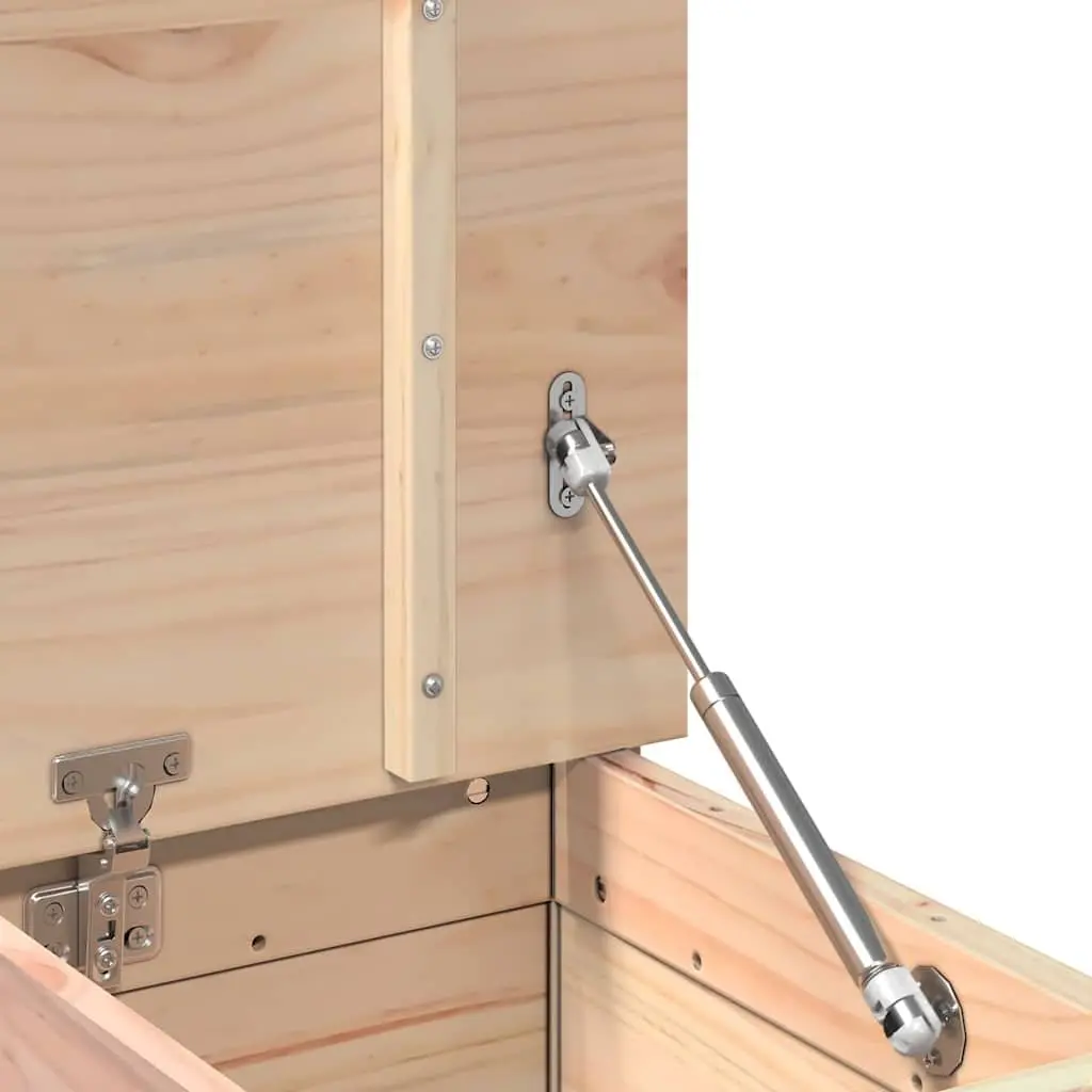 Storage Bench with Backrest in Solid Pine Wood