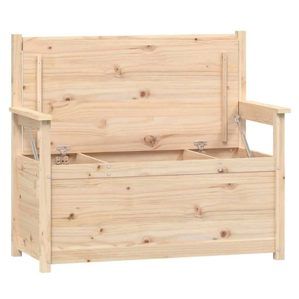 Storage Bench Brown Solid Pine Wood 112.5x51.5x96.5cm with Backrest and Armrests