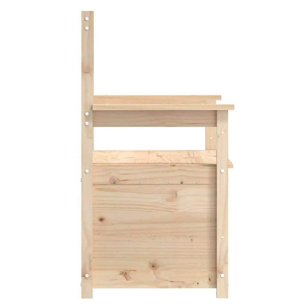 Storage Bench Brown Solid Pine Wood 112.5x51.5x96.5cm with Backrest and Armrests