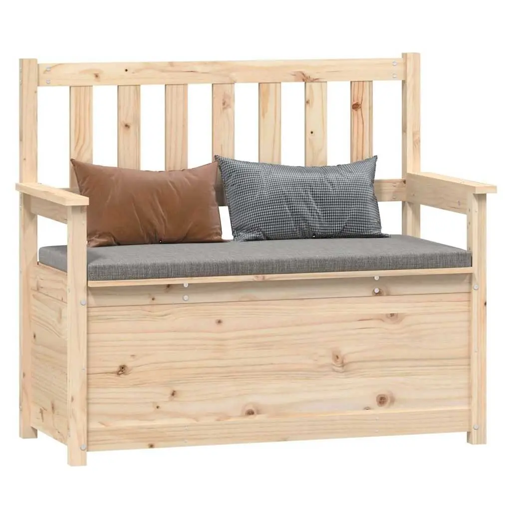 Storage Bench Brown Solid Pine Wood 112.5x51.5x96.5cm with Backrest and Armrests