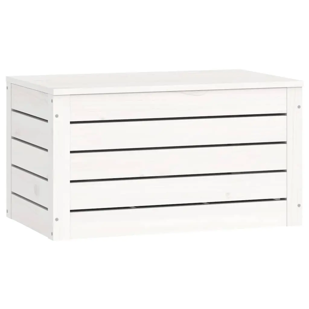 Storage Box Organizer White Solid Wood Pine Chest with Lid