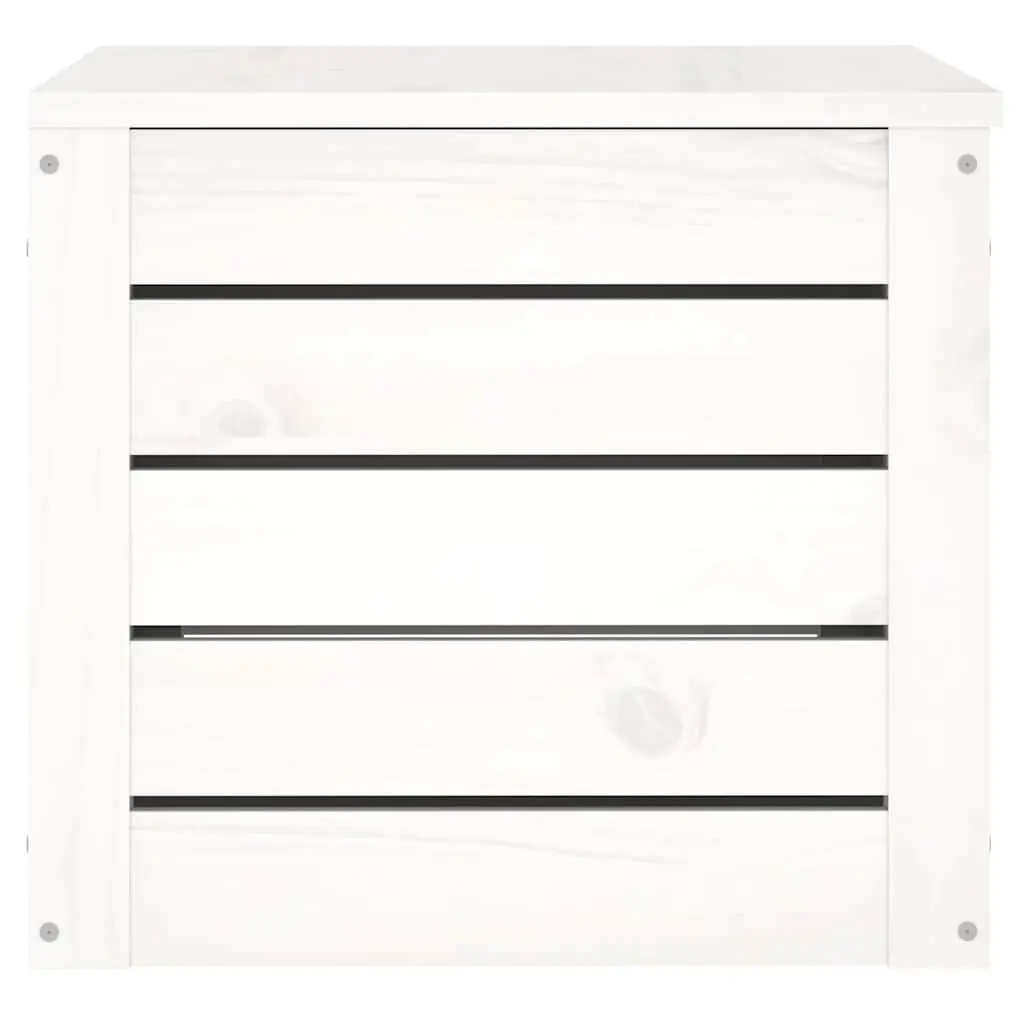 Storage Box Organizer White Solid Wood Pine Chest with Lid