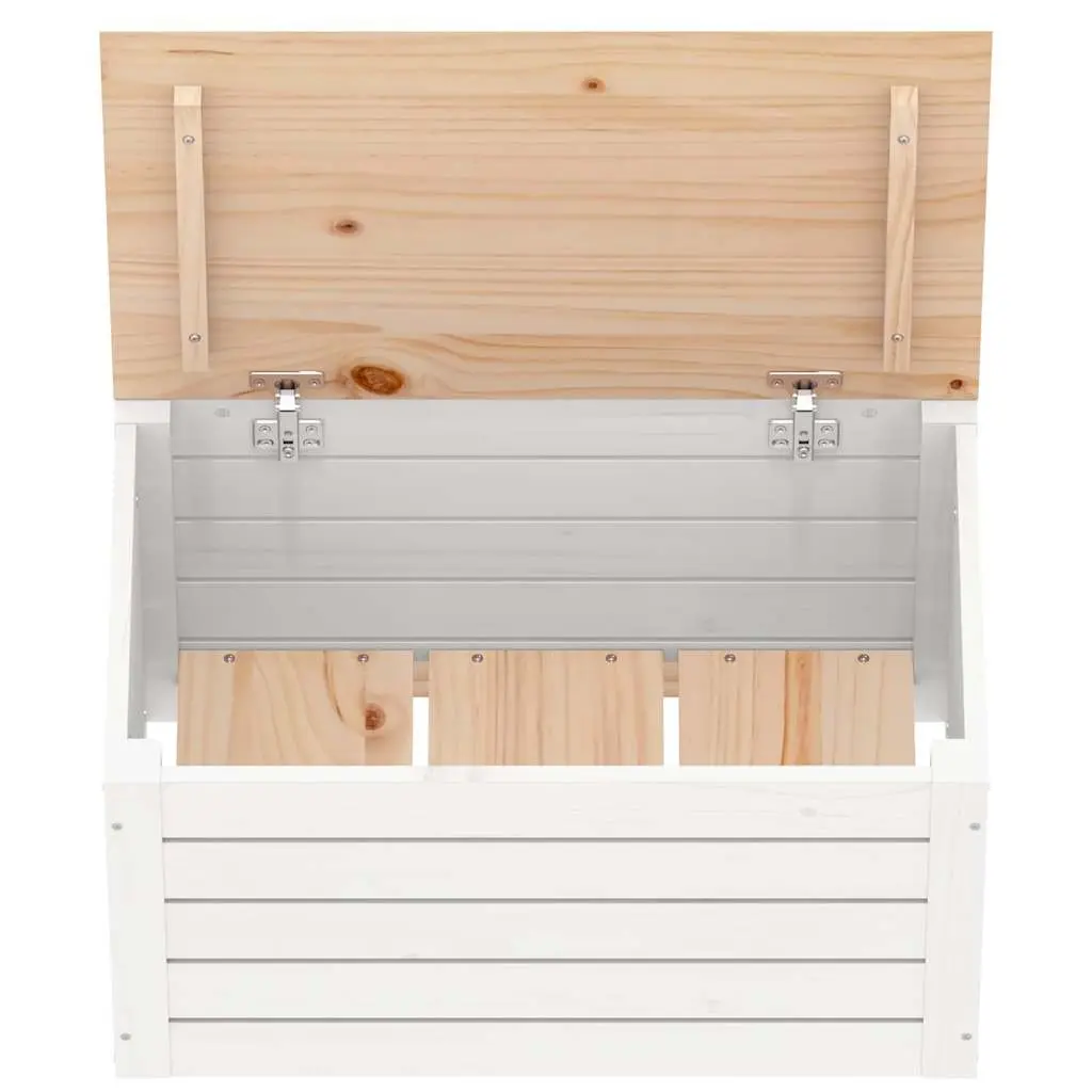 Storage Box Organizer White Solid Wood Pine Chest with Lid