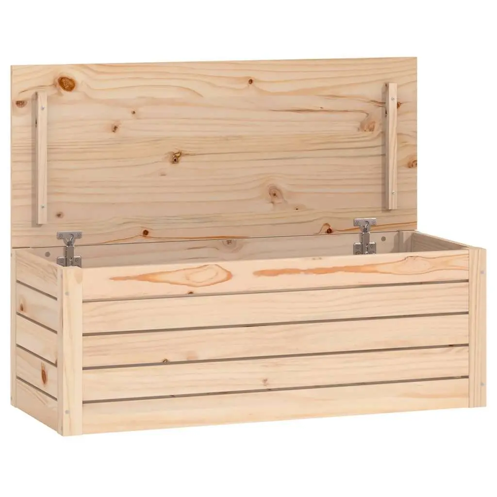 Solid Wood Storage Box 89x36.5x33 cm Pine Furniture with Lid Home Organization