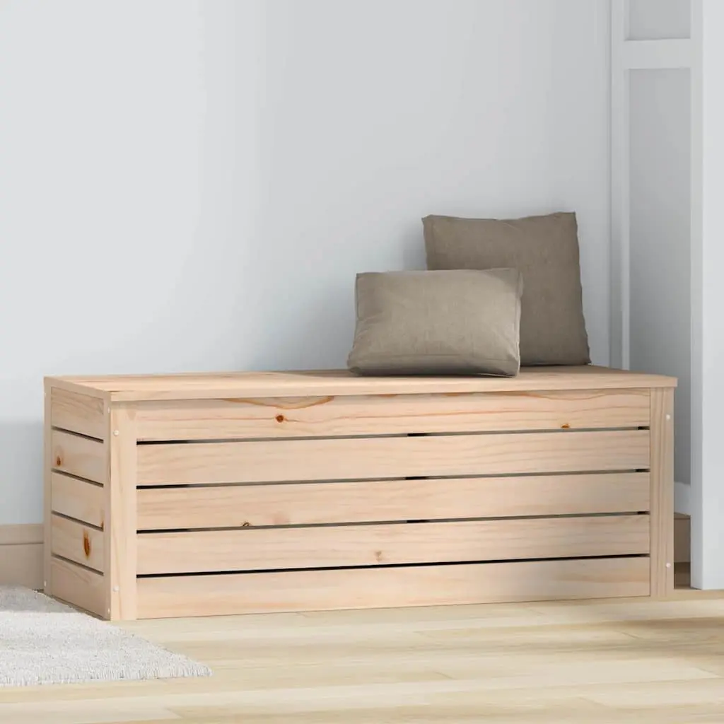 Solid Wood Storage Box 89x36.5x33 cm Pine Furniture with Lid Home Organization