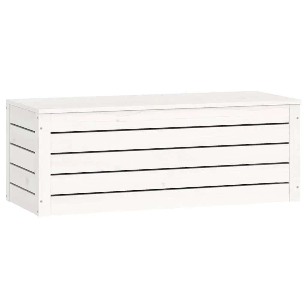 Storage Box Organiser White 89x36.5x33 cm Solid Pine Wood Chest Lid