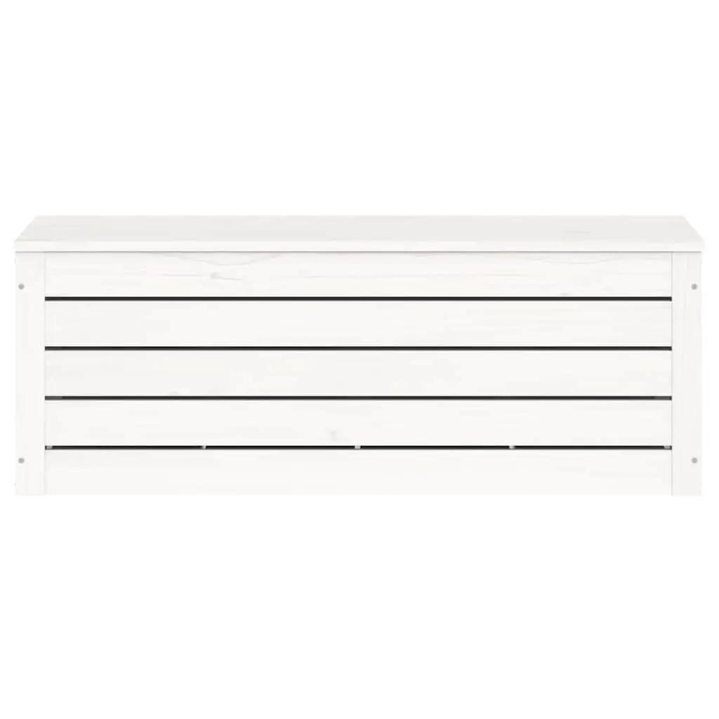 Storage Box Organiser White 89x36.5x33 cm Solid Pine Wood Chest Lid