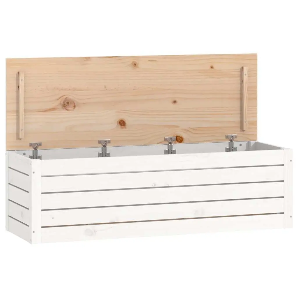 Storage Box White 109x36.5x33cm Solid Pine Wood Chest Organiser Furniture