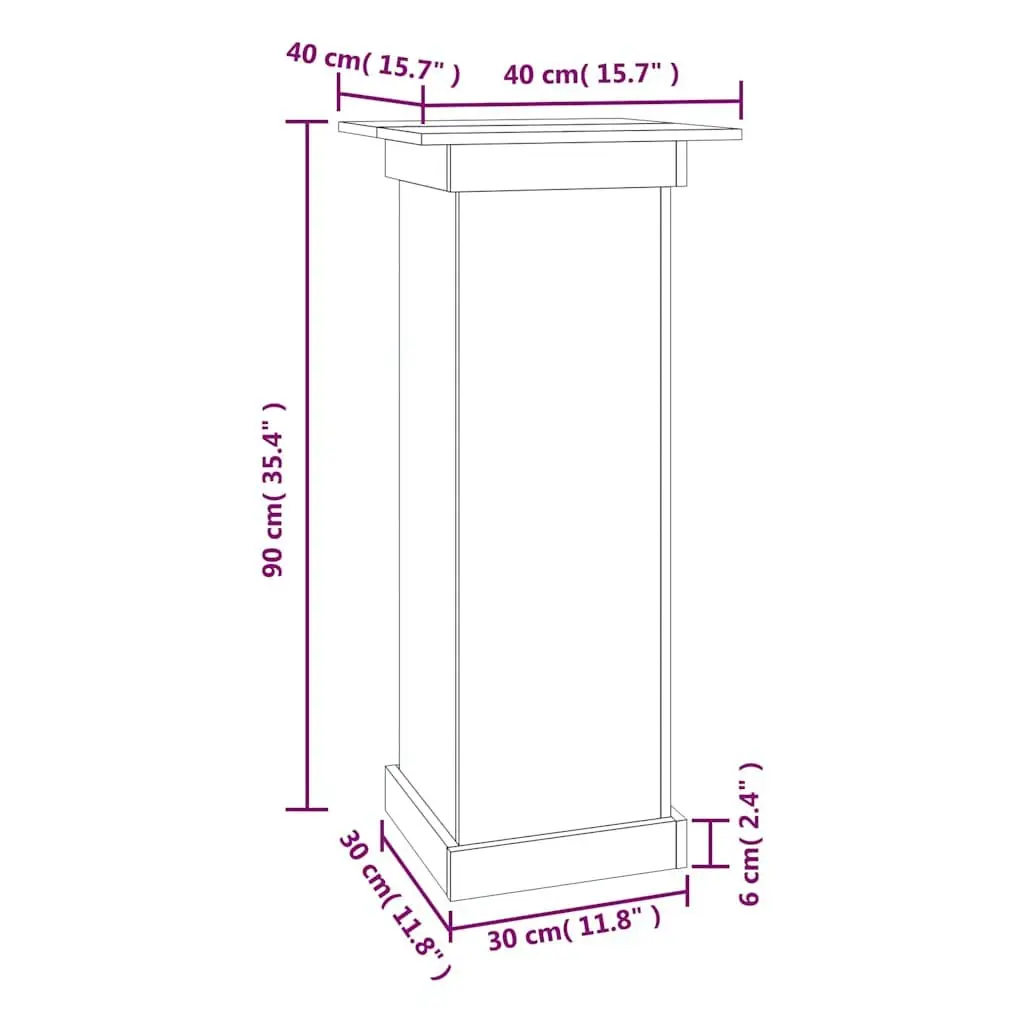 Flower Stand Display Plant Pot Holder 40x40x90 cm Solid Pine Wood Brown