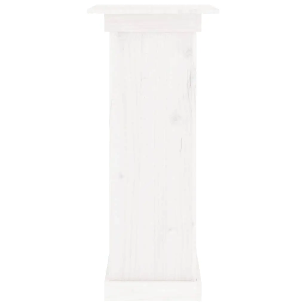 Flower Stand White Solid Pine Plant Display 40x40x90cm Garden Patio Decor