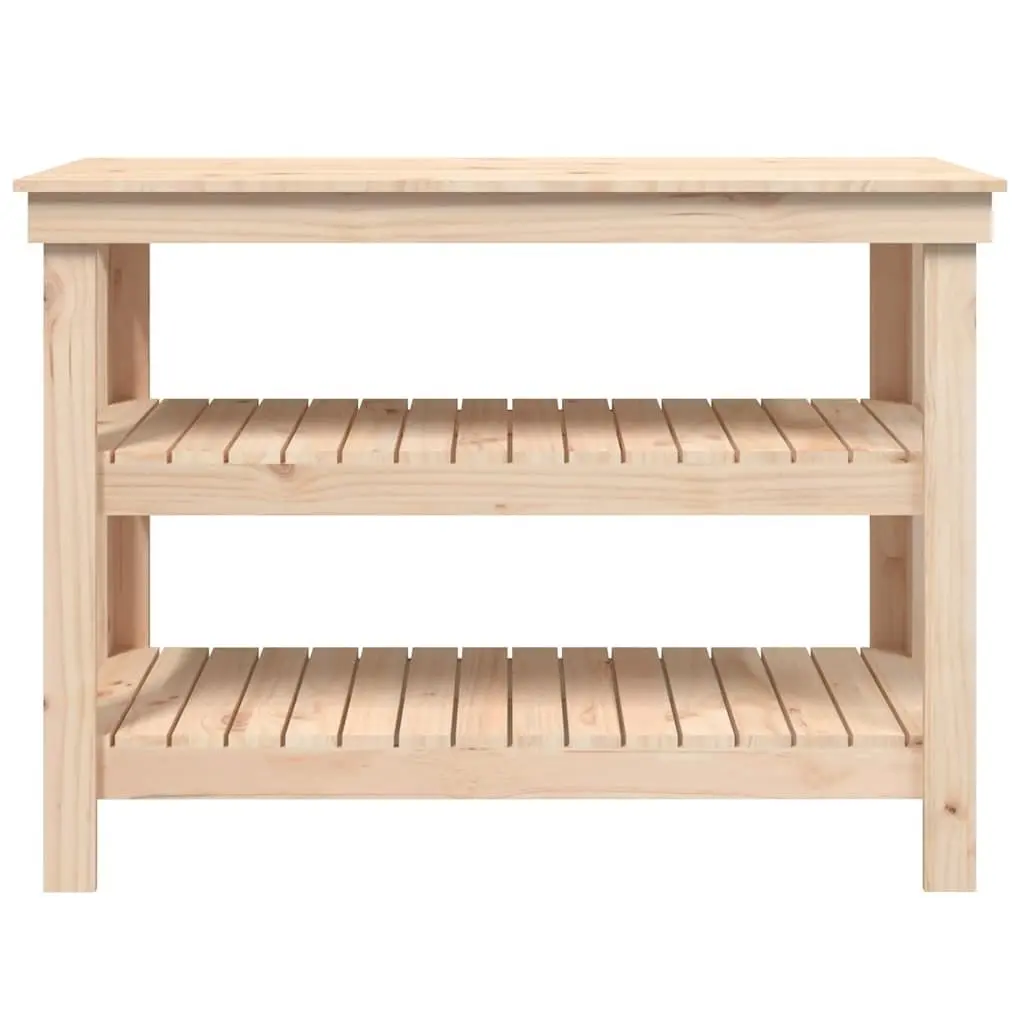 Work Bench Solid Wood Pine Storage Table 1105x500x800mm Brown