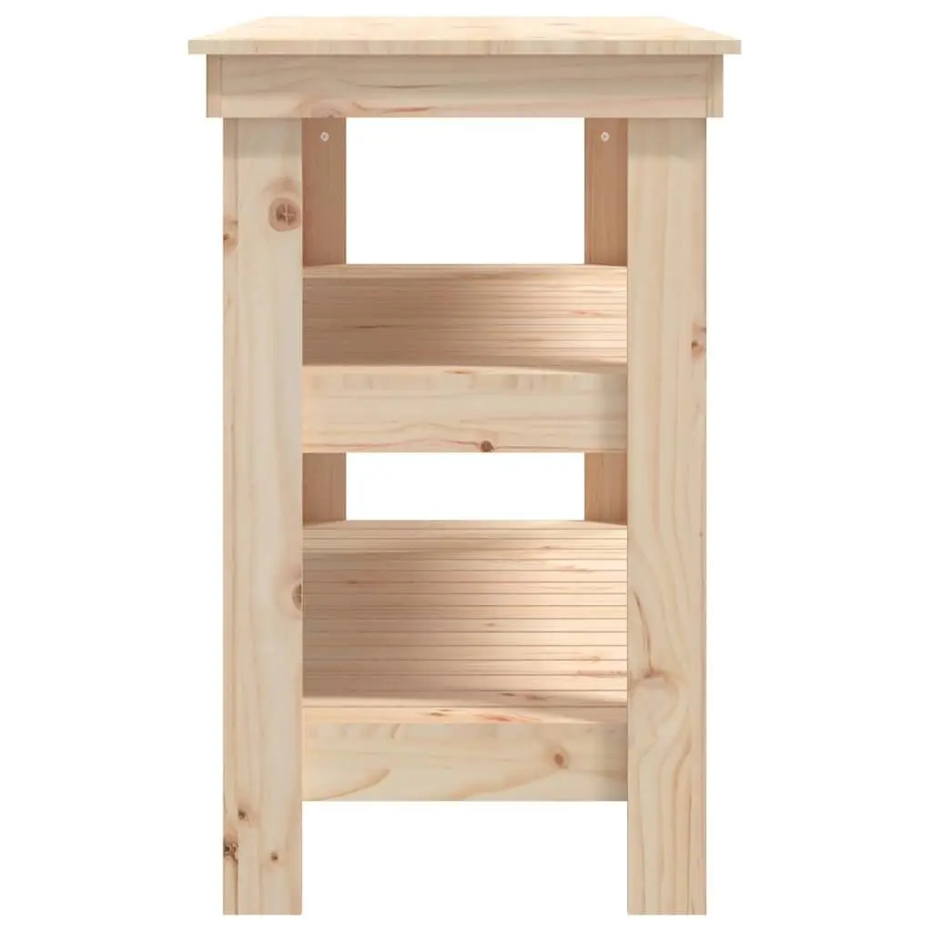 Work Bench Solid Wood Pine Storage Table 1105x500x800mm Brown