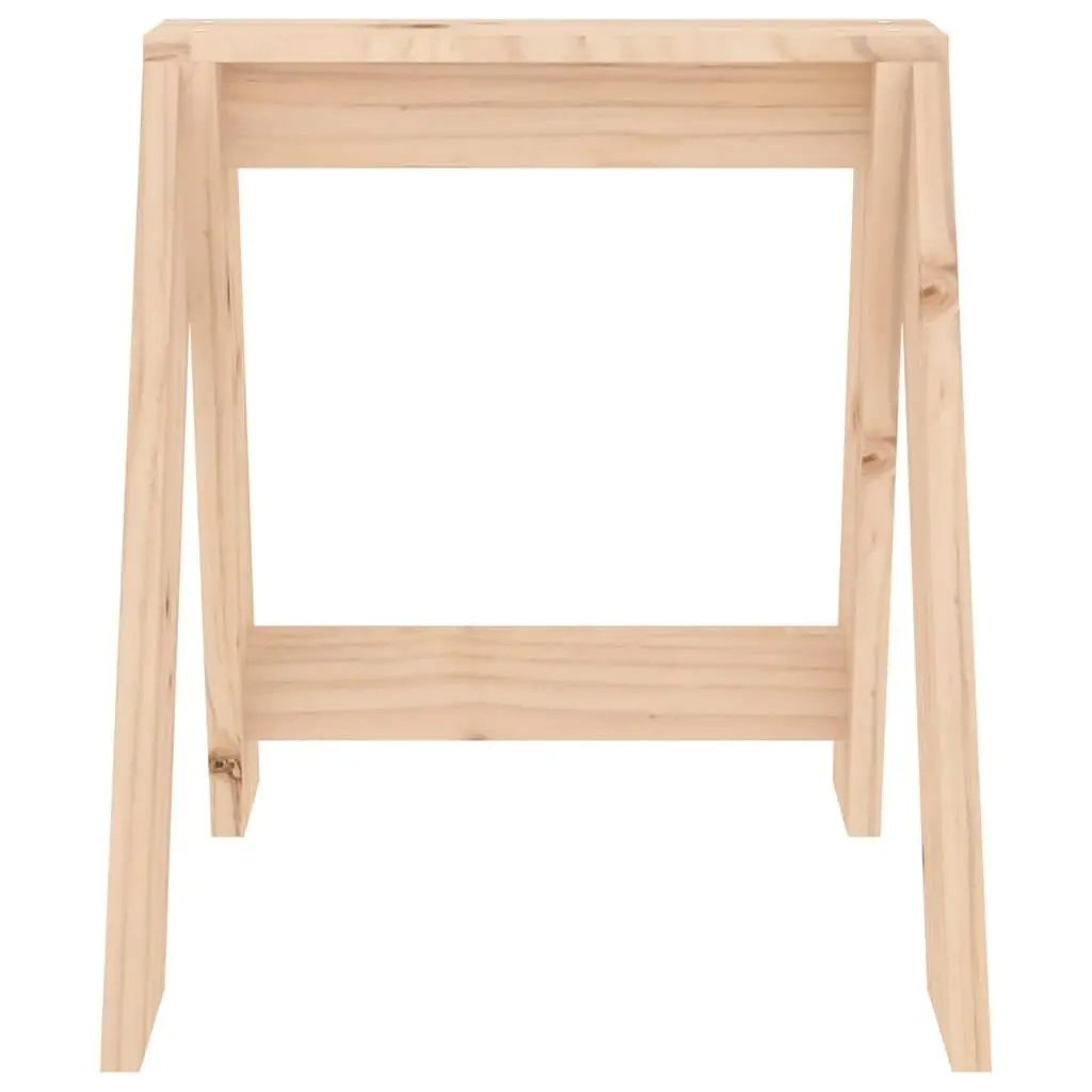 Wooden Stools Set of 2 Pine Wood Kitchen Dining Bar Seating Brown