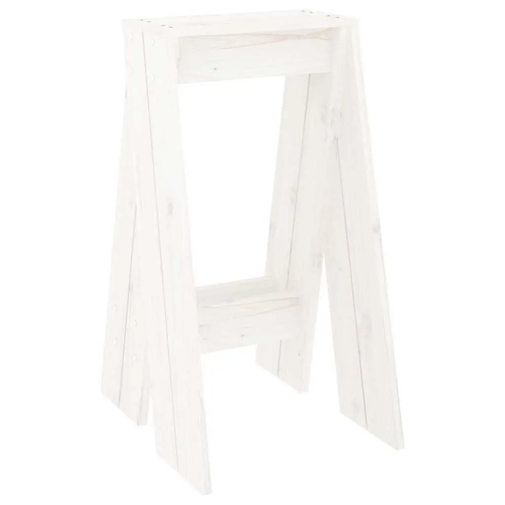 Wooden Stools Set of 2 White Bar Seating Kitchen Dining Room