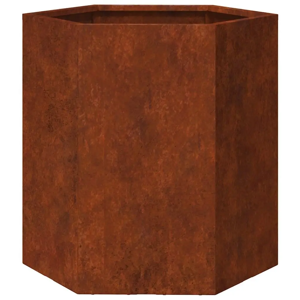 Corten Steel Planter Box Outdoor Flower Pot 40x40x45 cm Brown
