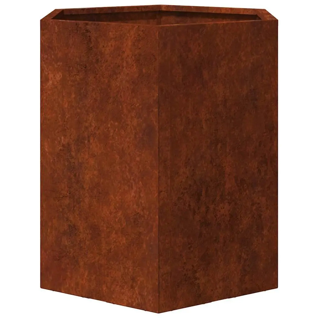 Corten Steel Planter Box Outdoor Flower Pot 40x40x45 cm Brown