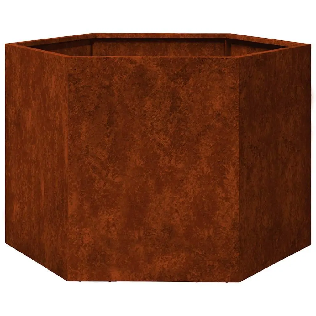 Corten Steel Planter Garden Flower Box 60x60x45cm Brown Weathering Steel