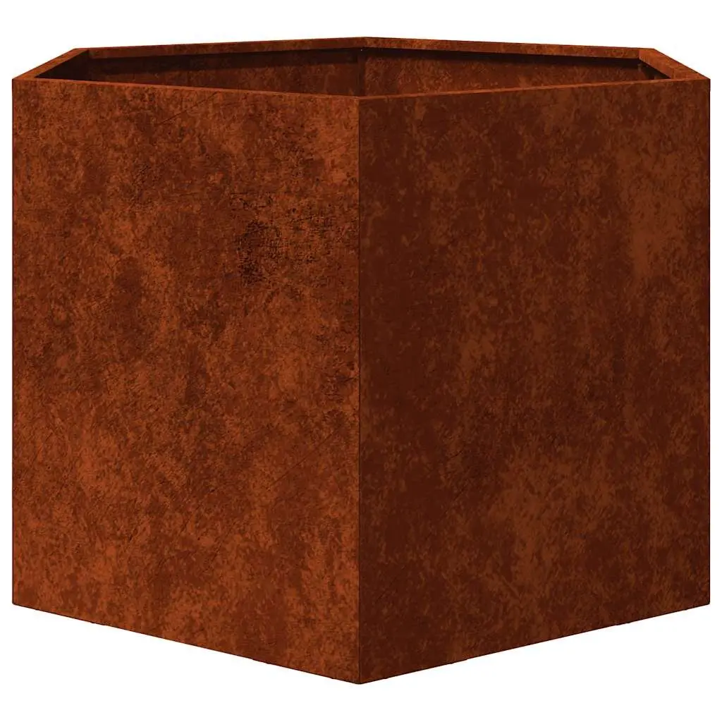Corten Steel Planter Garden Flower Box 60x60x45cm Brown Weathering Steel