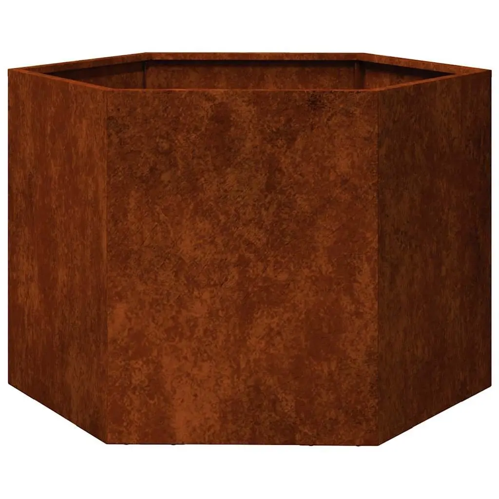 Corten Steel Planter Garden Flower Box 60x60x45cm Brown Weathering Steel
