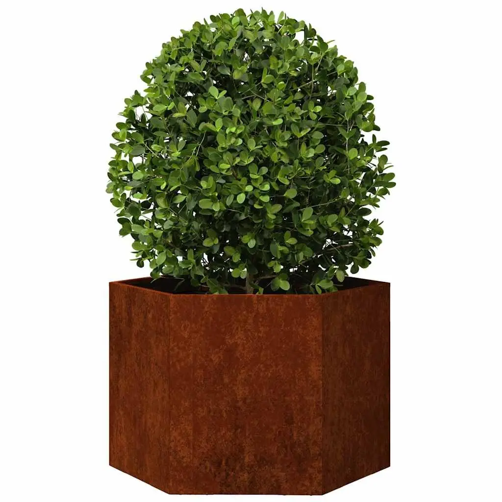 Corten Steel Planter Garden Flower Box 60x60x45cm Brown Weathering Steel