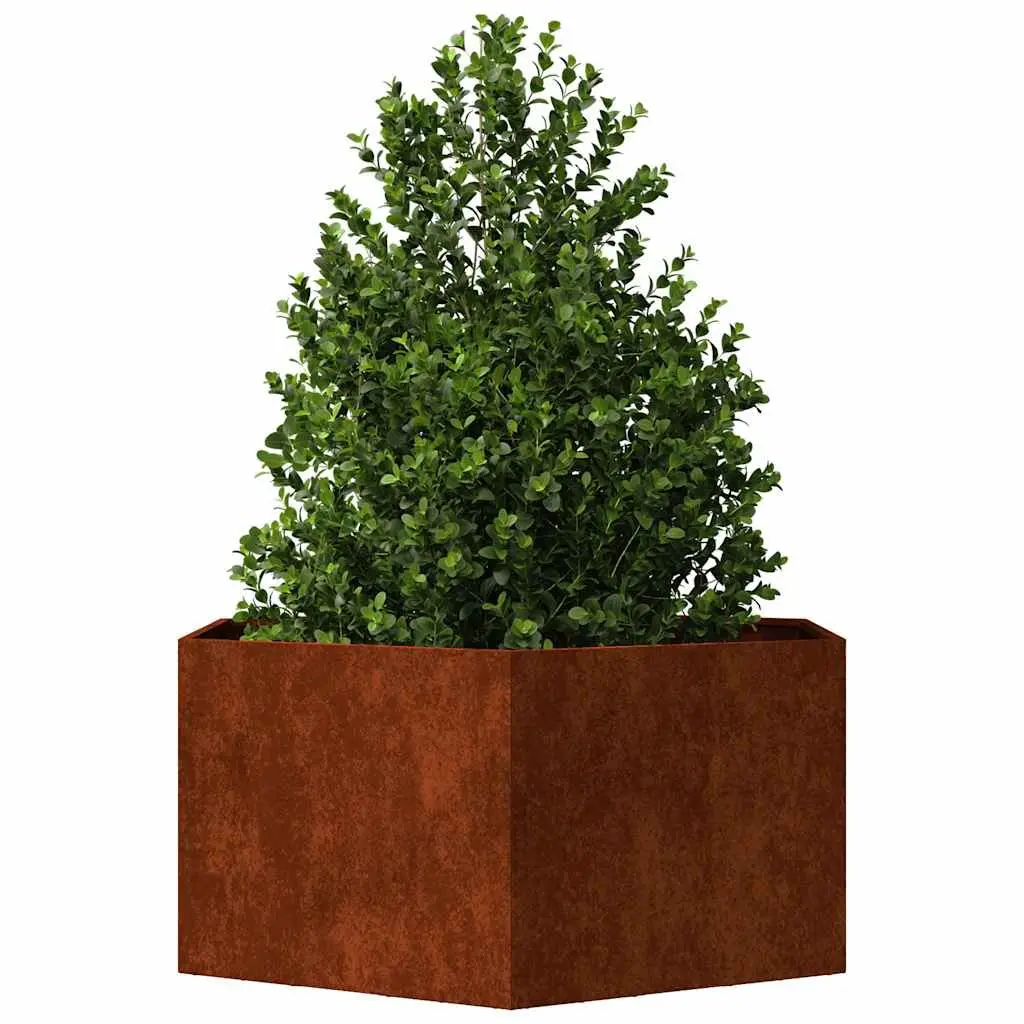 Corten Steel Planter Box Rusty 90x90x45 cm Raised Garden Bed Brown