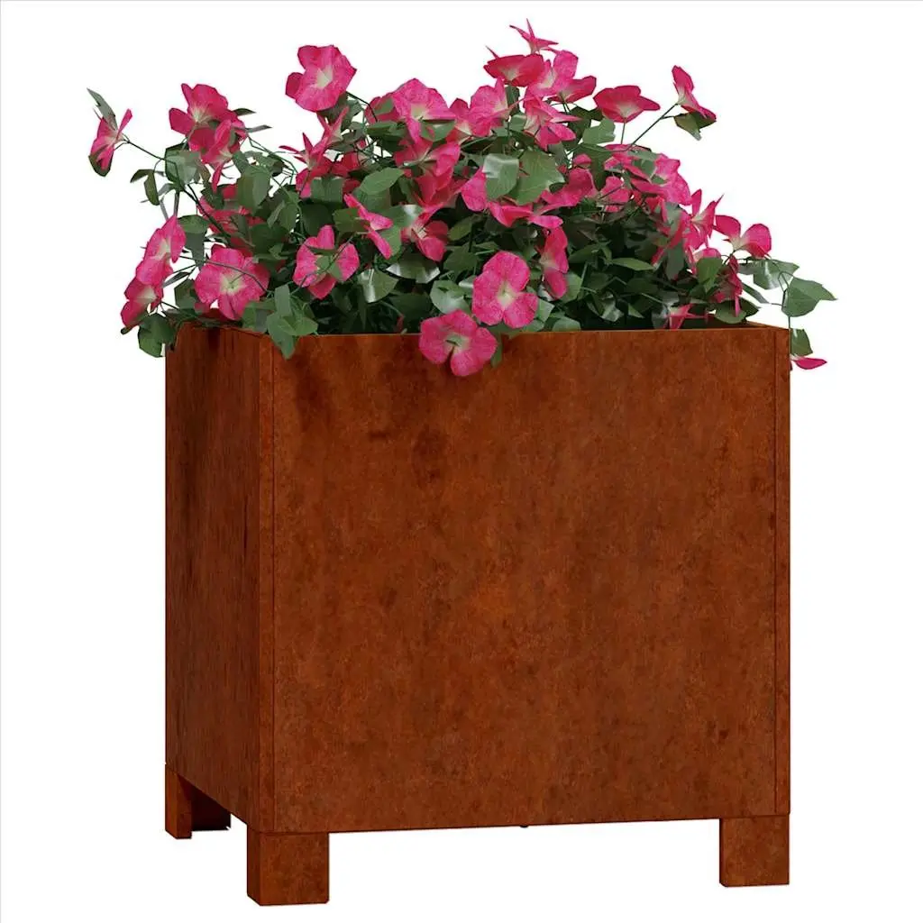Planters with Legs Garden Decor 30x30x30 cm Brown Outdoor Raised Bed 2 Piece