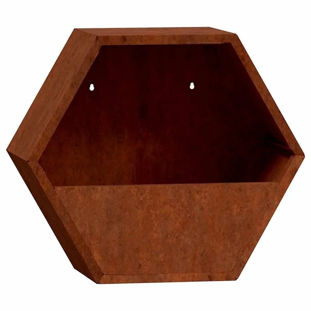 Wall Planters Corten Steel 30x10x25 cm Garden Balcony Patio Decor 2 Piece