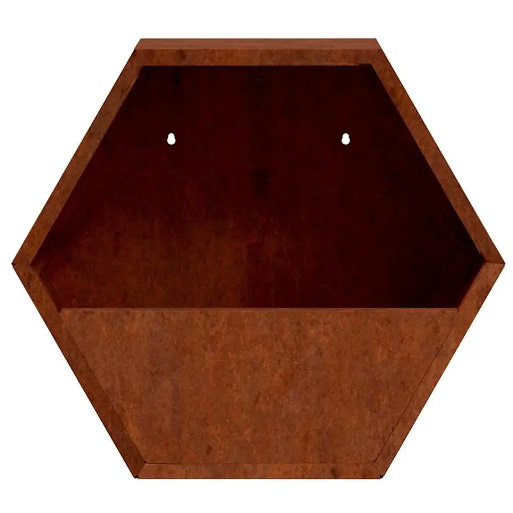 Wall Planters Corten Steel 30x10x25 cm Garden Balcony Patio Decor 2 Piece