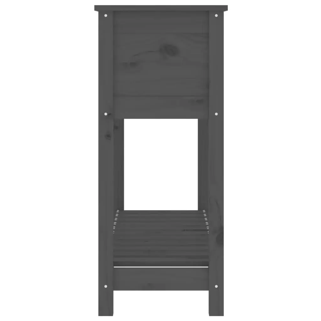 Wooden Garden Planter Raised Flower Bed Pot with Shelf Storage Grey 111.5 x 34.5 x 81 cm