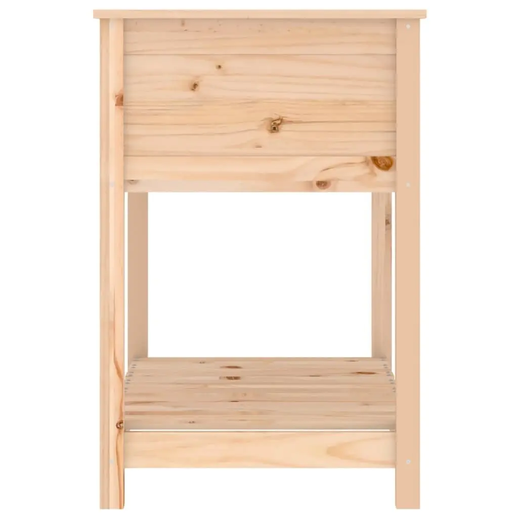 Raised Wooden Planter with Shelf for Growing Vegetables Herbs Flowers 82.5x54x81 cm Brown